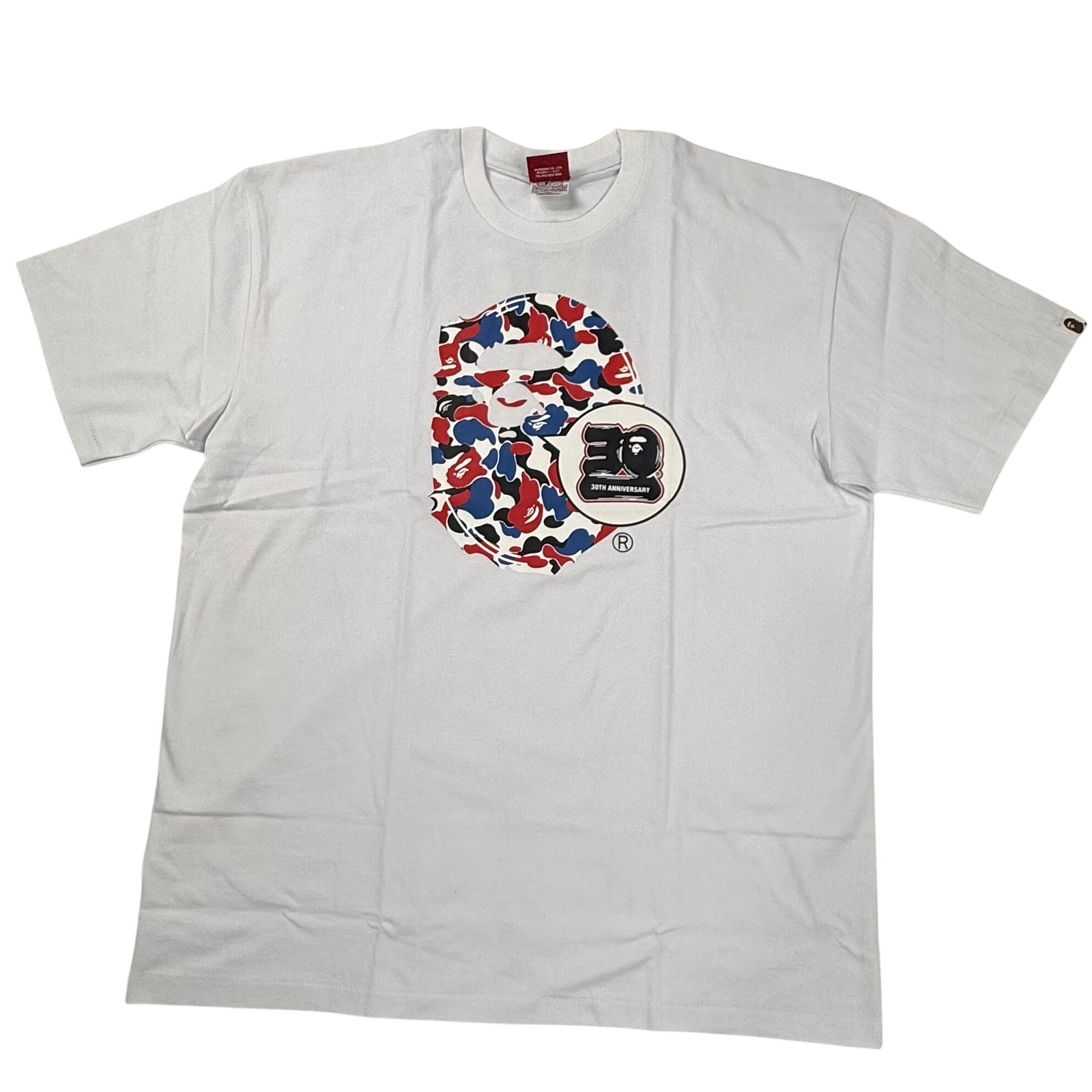 Bape 30th Anniversary T-Shirt White Camo Ape Head Logo 2xl 001tej221054x